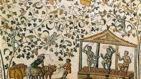 mosaico romano sulla vendemmia